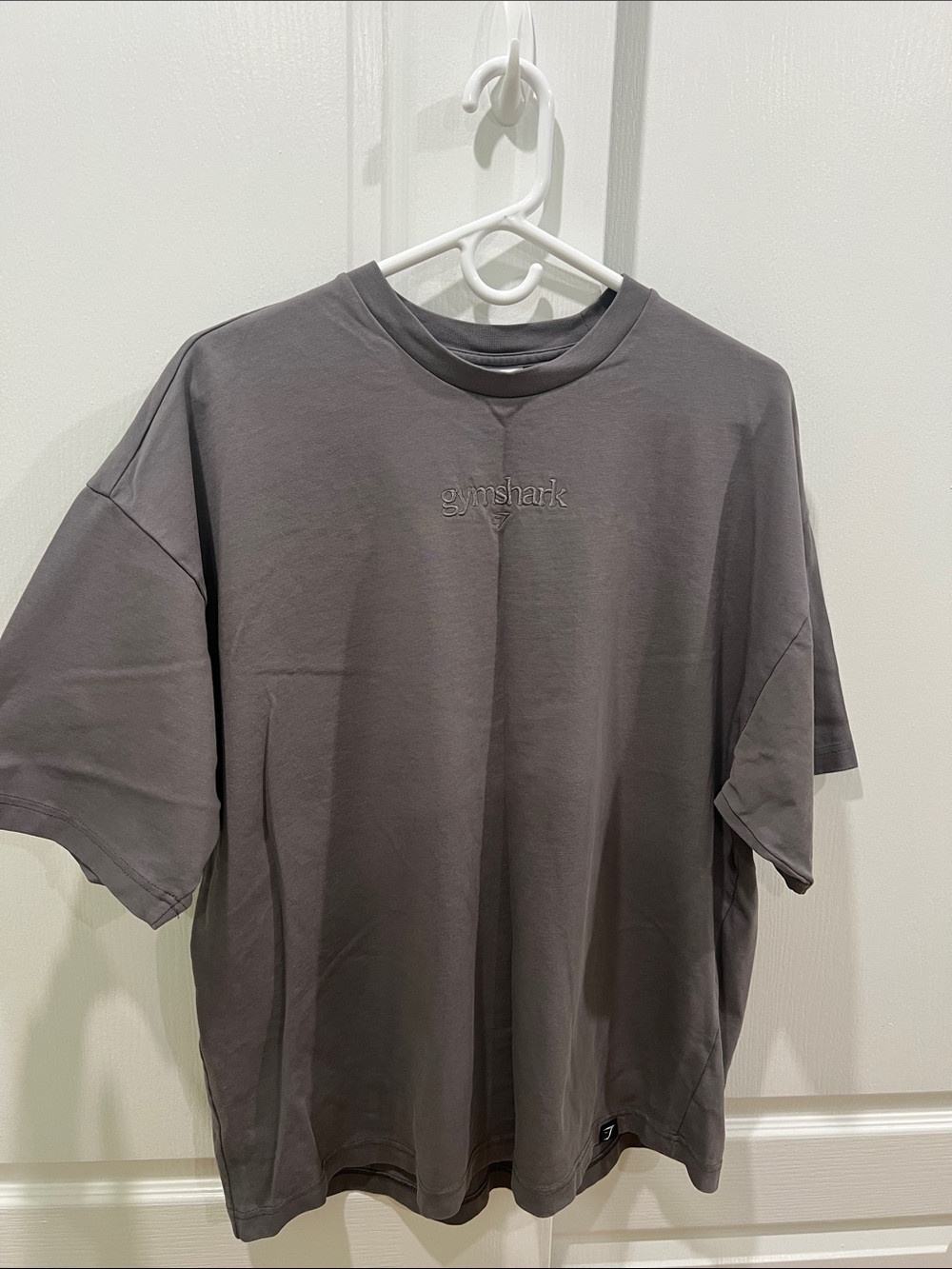 Gymshark Womens Oversized Boxy Short-Sleeve Tee — Charcoal Grey
